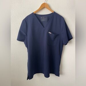 FIGS Casma Pocket Scrub Top Blue  V-Neck Technical Collection Women's Sz XXL